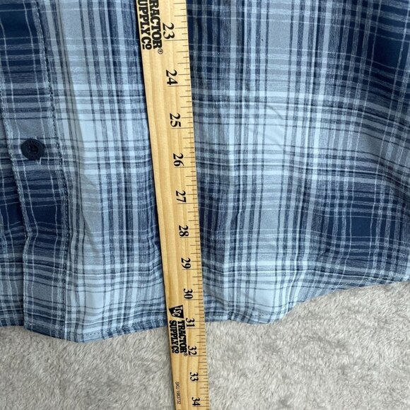 NEW Orvis Men's XL Short Sleeve Tech Shirt Blue Plaid Outdoor UPF 30 - Picture 5 of 11